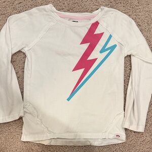 Appaman Long Sleeve Shirt - White with Pink and Blue Lightning Bolt